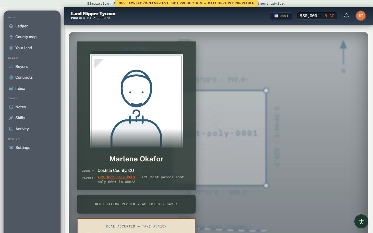 Negotiation screen with character portrait
